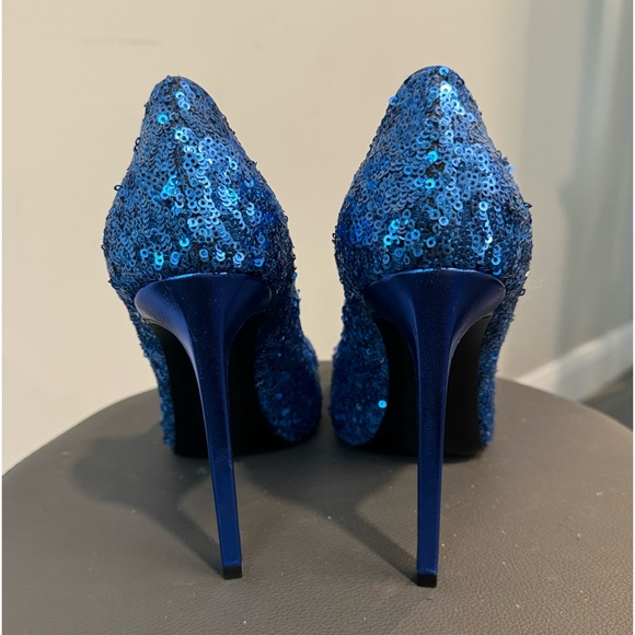 Saint Laurent electric blue sequin size 38.5 pumps - Picture 6 of 8